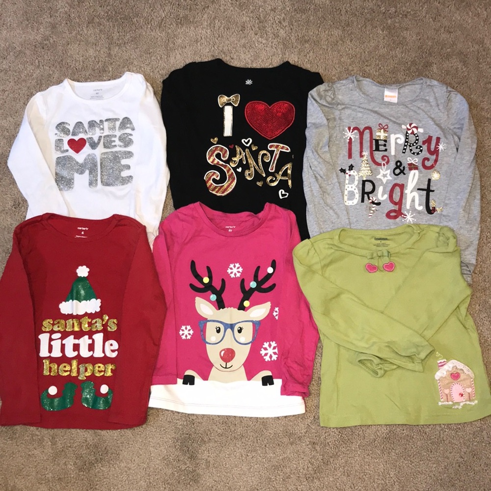 Lot of 4T Christmas Shirts